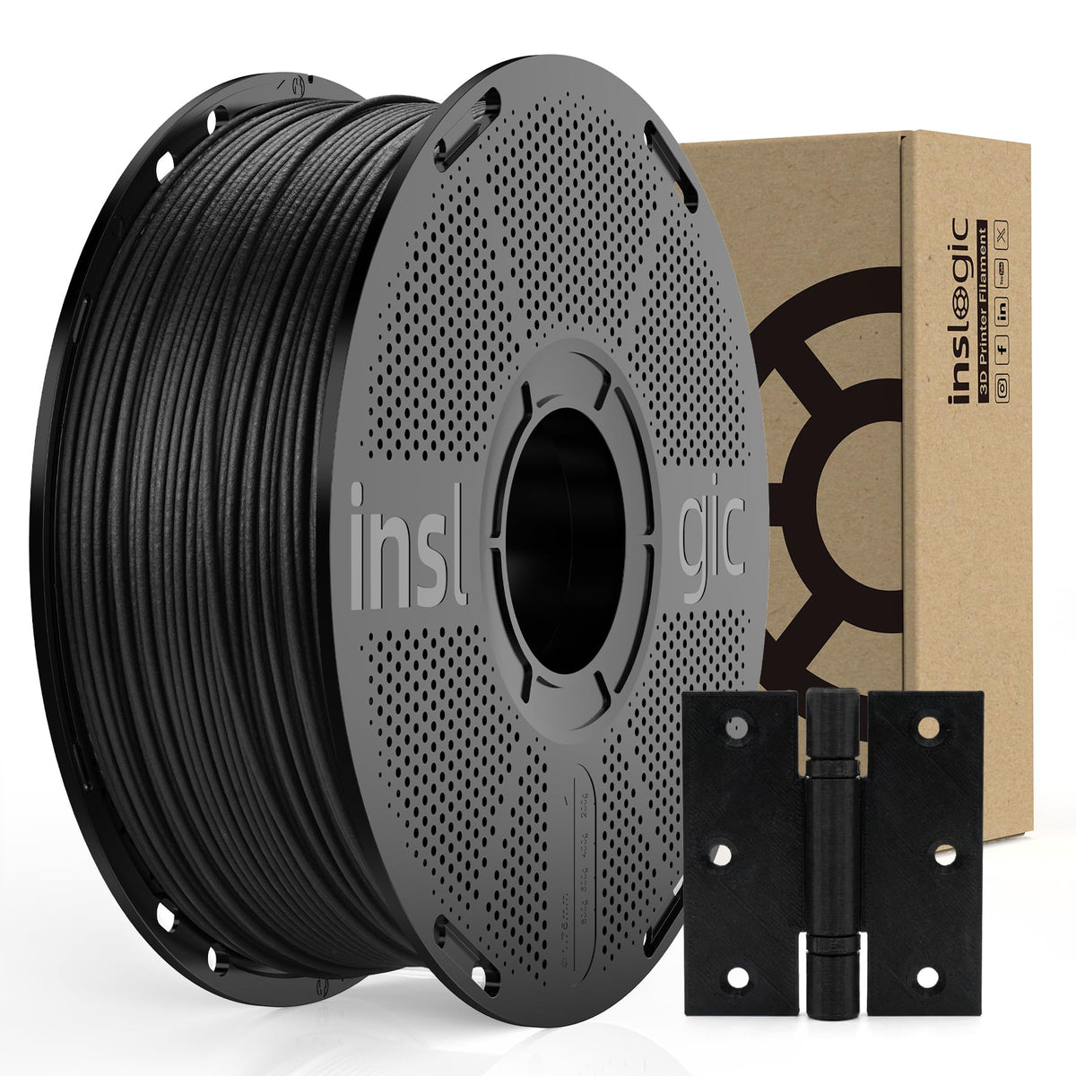 Inslogic PP Filament 1.75mm, Polypropylene 3D Printer Filament ±0.03mm, Semi-Flexible & Ultra Tough, Chemical-Resistant, Food-Contact Safe 3D Printing, 0.8kg Detachable Spool, Natural White
