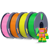 SUNLU High Speed PLA Filament Mini Pack, 30mm/s - 600mm/s Print Range, High Flow Speedy 3D Printer PLA Filament Bundle, 250g/Spool, Black+White+Green+Blue+Red+Orange+Yellow+Pink