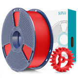 SUNLU PLA+2.0 3D Printer Filament Bundle, 4KG Upgrade PLA+ Filament 1.75mm, Tougher and Stronger, Dimensional Accuracy +/-0.02mm, 1KG per Spool, 4 Packs, 4KG Total, Black+White+Klein Blue+Red