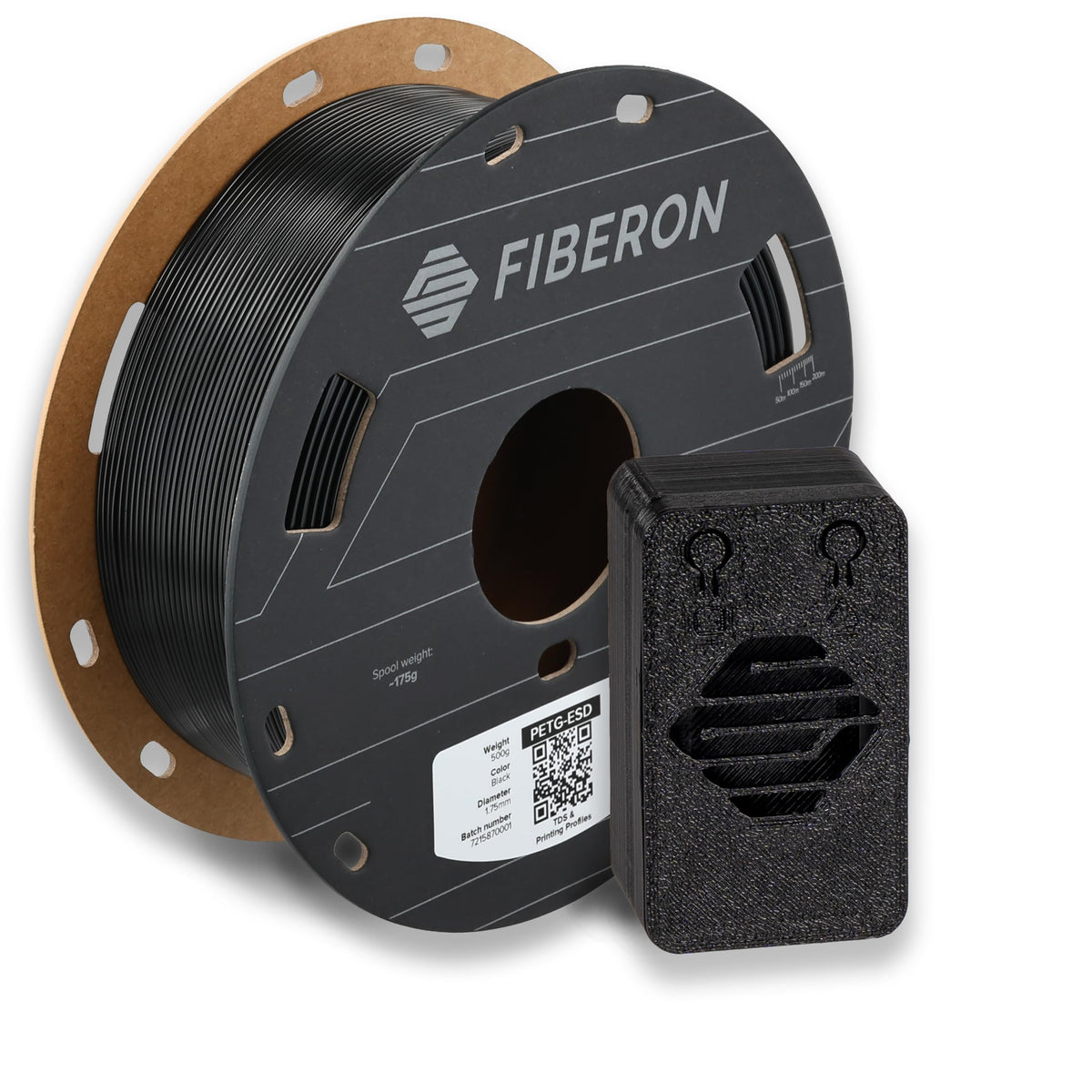 Polymaker Fiberon PA6-CF20 Carbon Fiber Nylon Filament 1.75mm Black 0.5kg, Fiberon PA6-CF20 Nylon Warp Free 1.75mm 3D Printing Filament