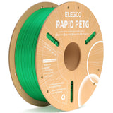 ELEGOO Rapid PETG Filament 1.75mm Bundle 4KG, High Speed 30-600mm/s 3D Printer Filament Accuracy +/- 0.02 mm, 1kg Cardboard Spool(2.2lbs), Fits for Most FDM 3D Printers(Black, White, Blue, Red)