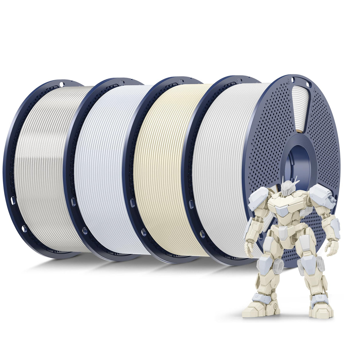SUNLU 3D Printer Filament 10kg Bundle, Neatly Wound PLA Filament 1.75mm ±0.02mm, Individually Vacuum-Sealed,1kg per Spool, 10 Pack, (5 spools of Black and 5 spools of White)