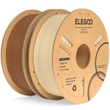 ELEGOO 250g PLA Plus Filament Bundle 1.75mm, 8 Colors 3D Printer Filaments Dimensional Accuracy +/- 0.02mm, 8 Pack 250g Spool, Black/White/Red/Dark Blue/Orange/Yellow/Sky Blue/Sea Green