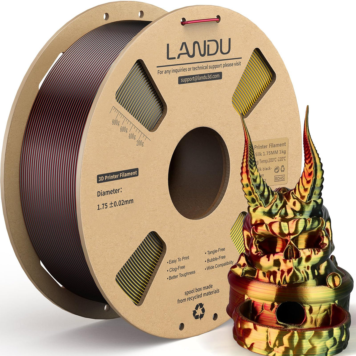 LANDU Filament Dryer 3D Printer Filament Dry Box,2 Spools Double Fast Heating Upgraded Filament Dehydrator Keeping Filaments Dry for 1.75mm/2.85mm One-Key Set for PLA PETG ABS TPU