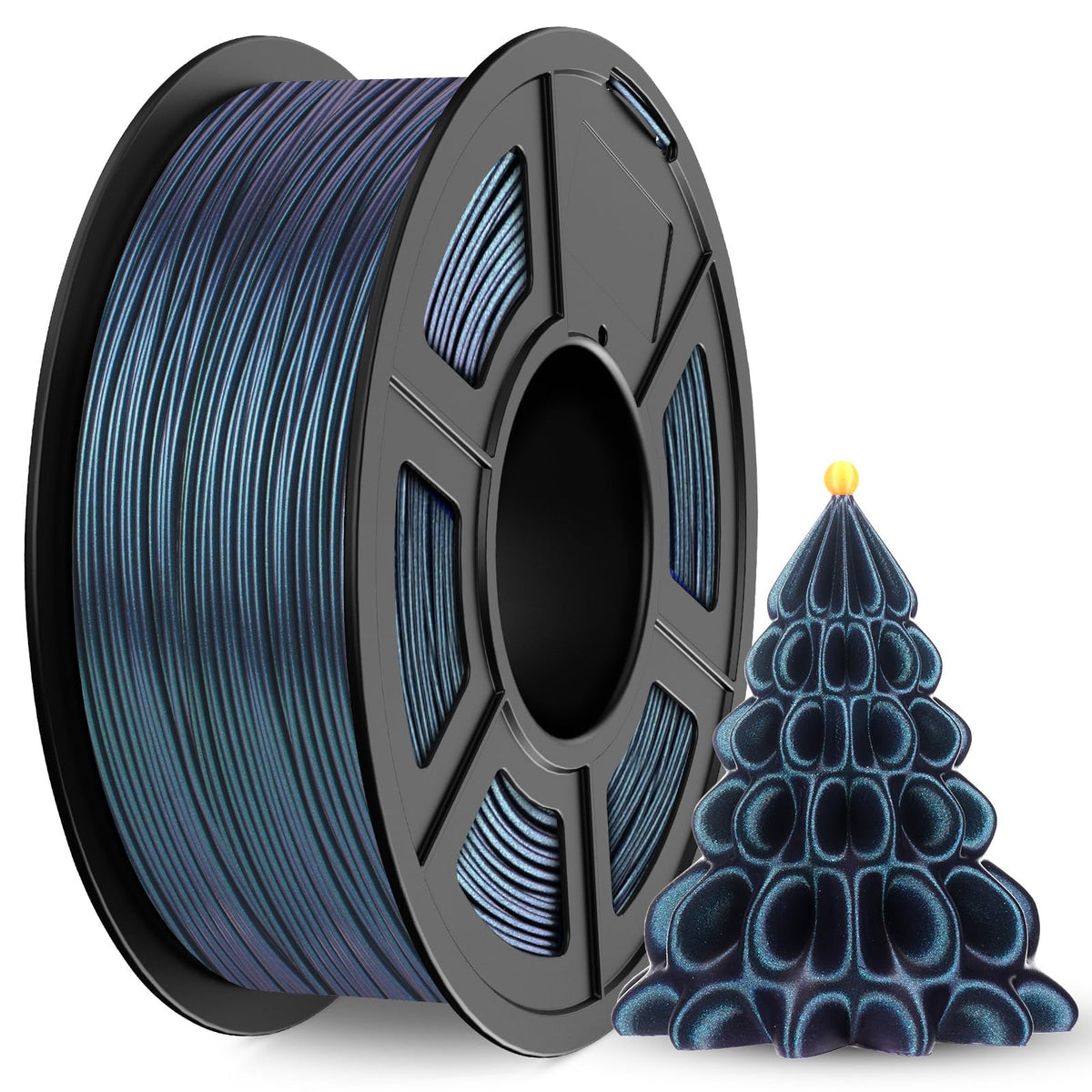 JAYO 3D Printer Filament Bundle, PLA Silk Filament Bundle Multicolor, Shiny Silk PLA Filament 1.75mm, Fast Color Change Rainbow, 250g Spool, 8 Rolls, 2kg in Total