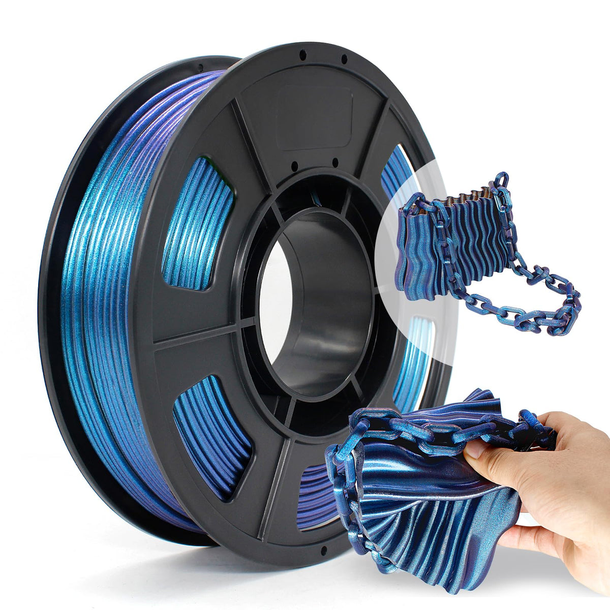 3D Printer Filament Bundle,1.75MM Silk PLA Filament Multicolor 250g*10 Rolls,Bulk Filament fits for Most FDM 3D Printers.