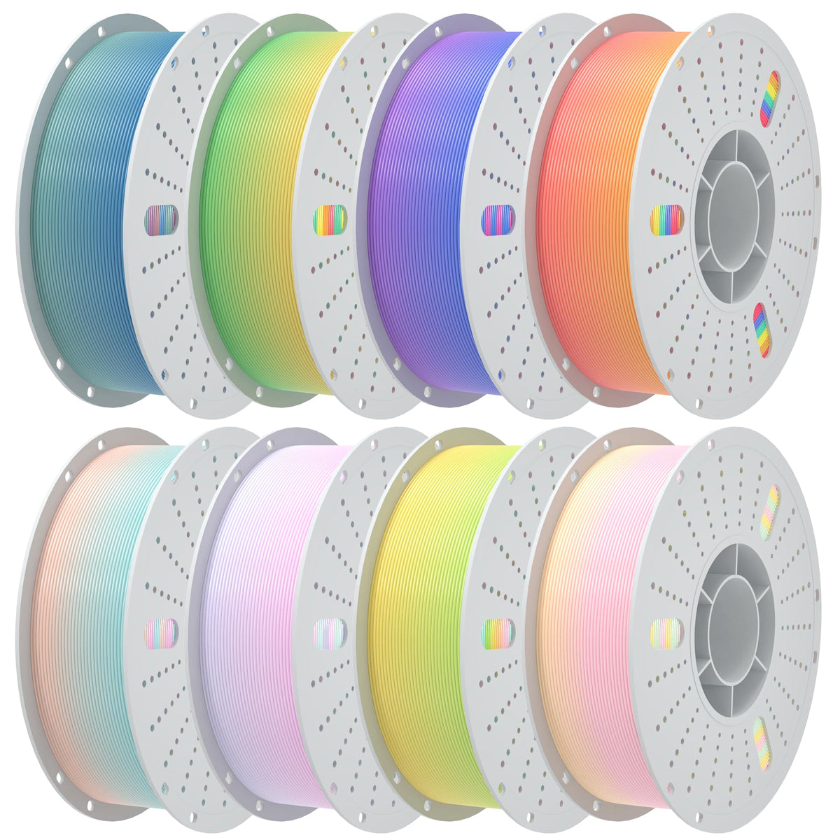 PINBALL Silk Rainbow PLA 3D Printer Filament 1.75mm Shiny Multi-Color Changing Filament 3D Printing PLA Filament Dimensional Accuracy +/- 0.02mm 500g*4 Silk Rainbow