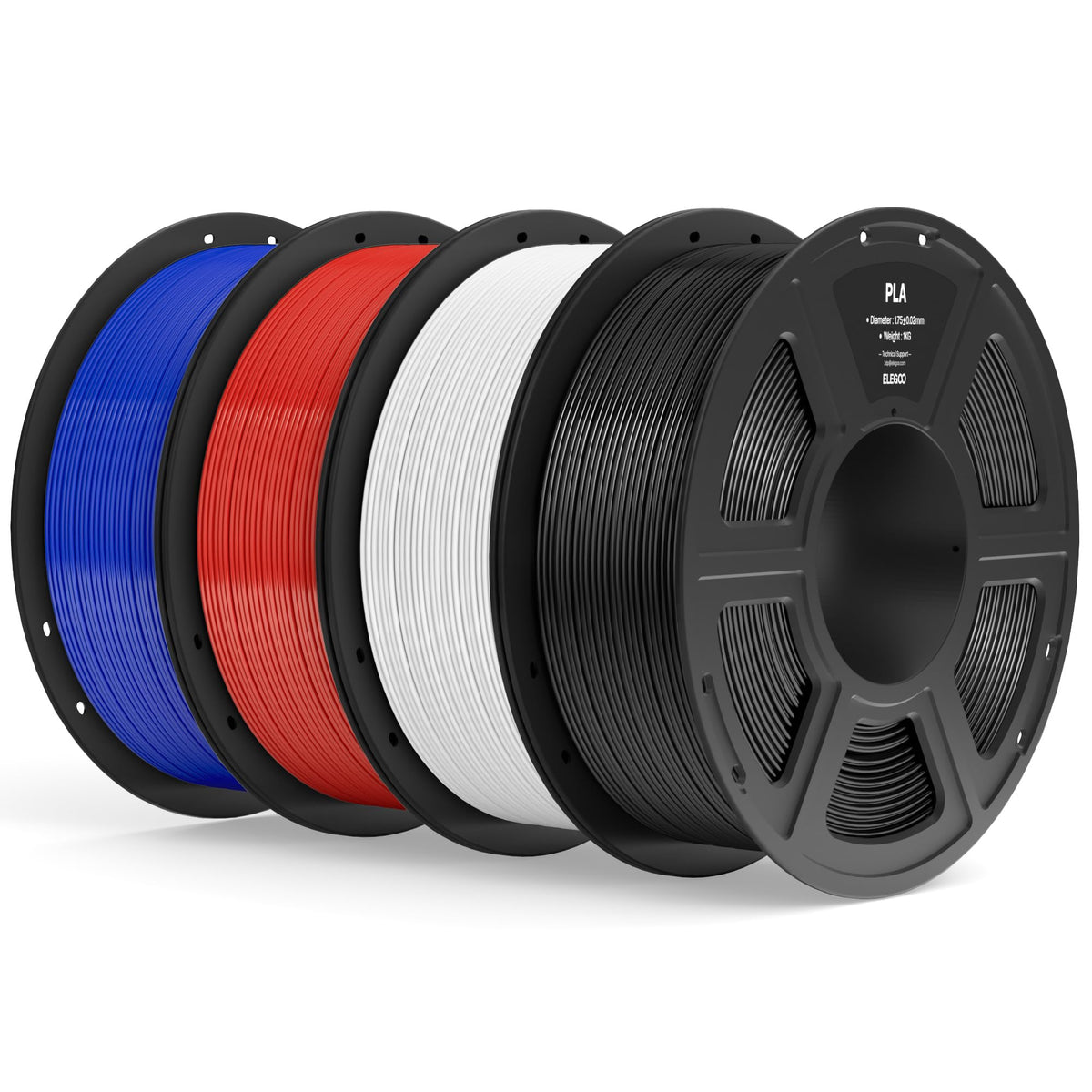 ELEGOO PLA Filament 1.75mm Bundle 4KG, 3D Printer Filament Dimensional Accuracy +/- 0.02mm, 4pcs 1kg Spool(2.2lbs) Fit Most FDM 3D Printers (Pink, Purple, Sky Blue, Sea Green)