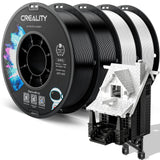 Official Creality PETG 3D Printer Filament 1.75mm 4KG (8.8lbs), High Precision, Strong Toughness, Odorless, Better Flow, Moistureproof 3D Printing CR PETG Filament, Black+White+Grey+Clear