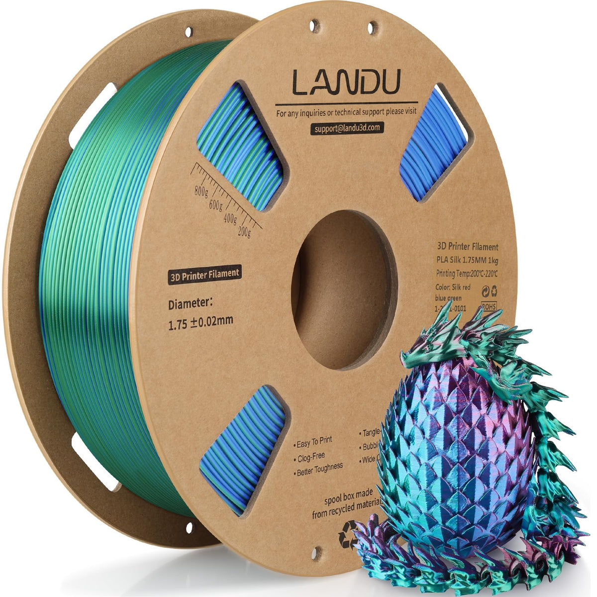 LANDU Filament Dryer 3D Printer Filament Dry Box,2 Spools Double Fast Heating Upgraded Filament Dehydrator Keeping Filaments Dry for 1.75mm/2.85mm One-Key Set for PLA PETG ABS TPU
