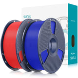SUNLU 3D Printer Filament Bundle, PLA Plus Filament 10KG 1.75mm, Neatly Wound Filament for Most 3D Printer, 10 Colors, 1kg Spool, Black+White+Grey+Green+Blue+Grassgreen+Bluegrey+Pureyellow+Red+Orange