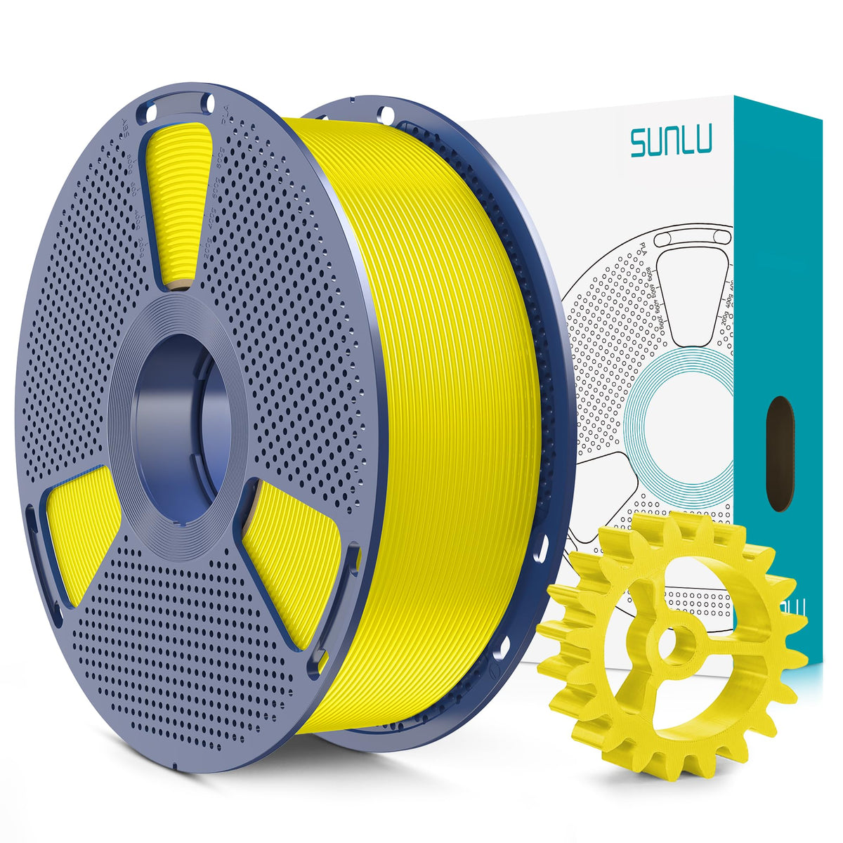 SUNLU PLA+2.0 3D Printer Filament Bundle, 4KG Upgrade PLA+ Filament 1.75mm, Tougher and Stronger, Dimensional Accuracy +/-0.02mm, 1KG per Spool, 4 Packs, 4KG Total, Black+White+Klein Blue+Red