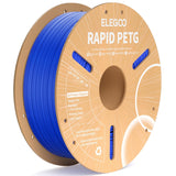 ELEGOO Rapid PETG Filament 1.75mm Bundle 4KG, High Speed 30-600mm/s 3D Printer Filament Accuracy +/- 0.02 mm, 1kg Cardboard Spool(2.2lbs), Fits for Most FDM 3D Printers(Black, White, Blue, Red)