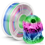 JAYO 3D Printer Filament Bundle, PLA Silk Filament Bundle Multicolor, Shiny Silk PLA Filament 1.75mm, Fast Color Change Rainbow, 250g Spool, 8 Rolls, 2kg in Total