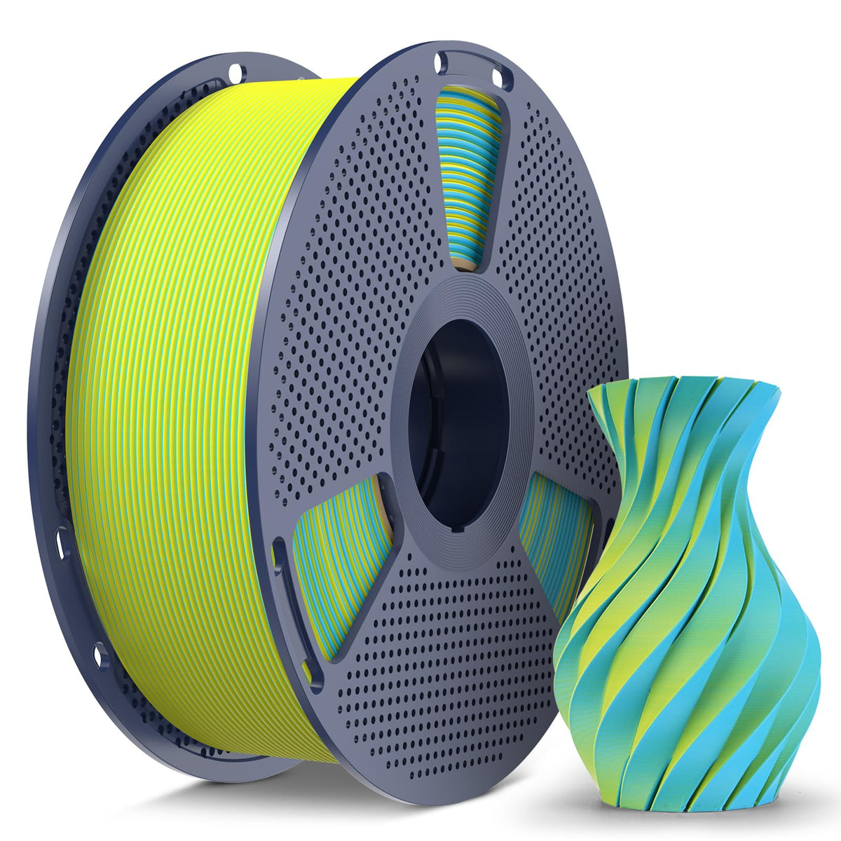 Matte PLA Filament 1.75mm, 4kg(8.8lbs) SUNLU 3D Printer Filament, Matte Surface Texture, No Clogging, Less Brittle, Black+White+Klein Blue+Olive Green