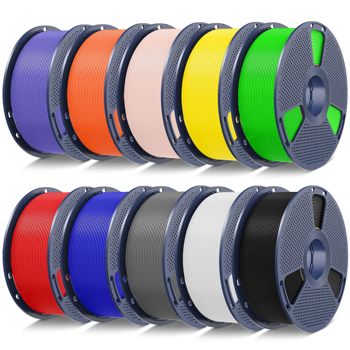 SUNLU PLA+2.0 3D Printer Filament Bundle, 4KG Upgrade PLA+ Filament 1.75mm, Tougher and Stronger, Dimensional Accuracy +/-0.02mm, 1KG per Spool, 4 Packs, 4KG Total, Black