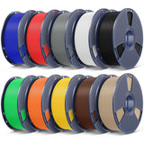 SUNLU 3D Printer Filament Bundle, PLA Plus Filament 10KG 1.75mm, Neatly Wound Filament for Most 3D Printer, 10 Colors, 1kg Spool, Black+White+Grey+Green+Blue+Grassgreen+Bluegrey+Pureyellow+Red+Orange