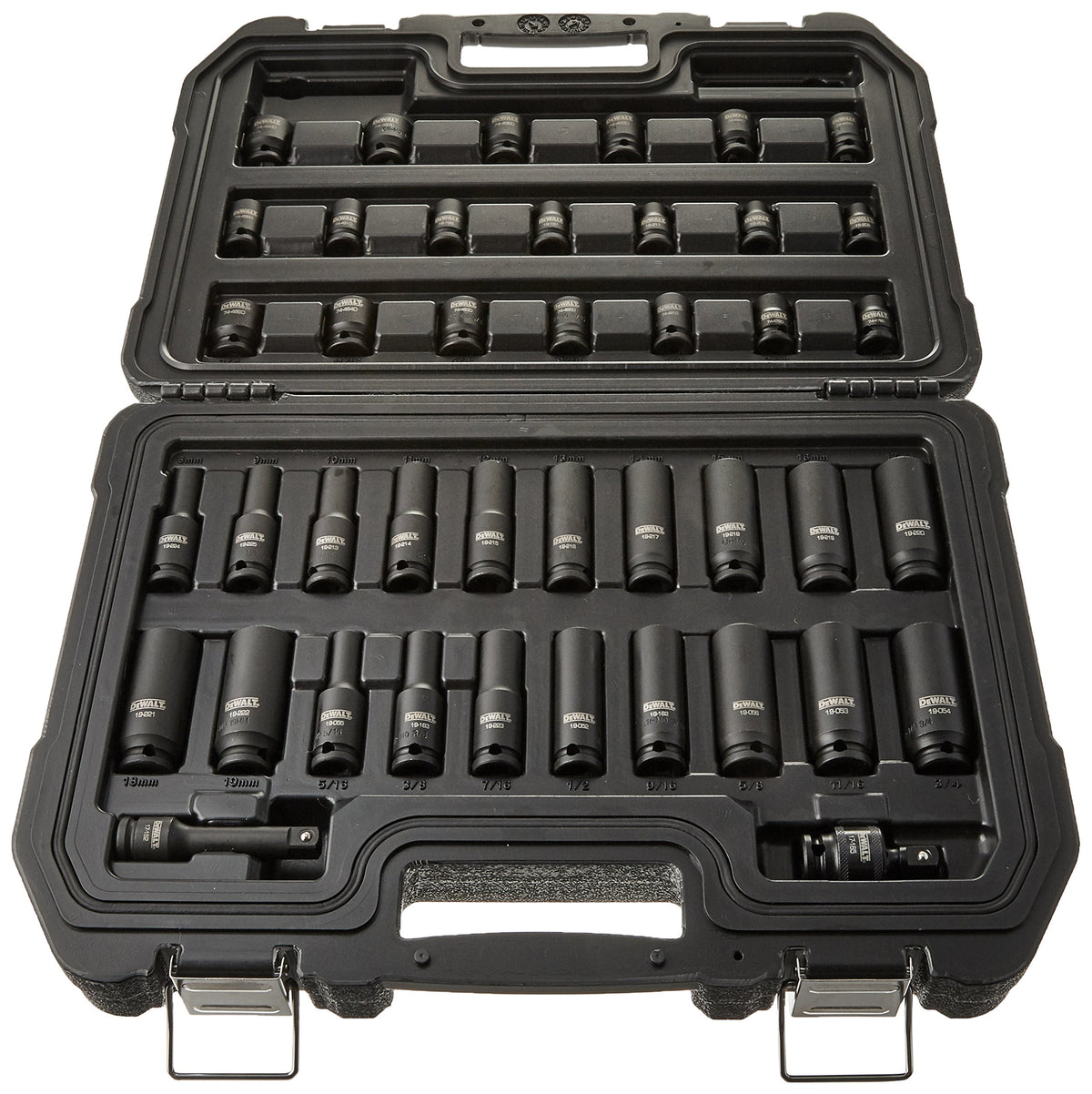 DEWALT Impact Socket Set, Combination, SAE/MM, 3/8-Inch Drive, 42-Piece (DWMT19248)