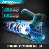 HEINPRO Cordless Leaf Blower Up to 500CFM Compatible with Makita 18V Battery (Tool Only), Electric Leaf Blower Cordless with 5 Speed Modes, Handheld Battery Powered Leaf Blowers for Lawn Care