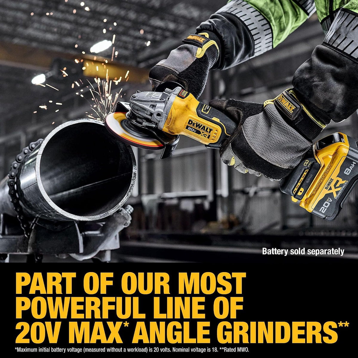 DEWALT 20V MAX* XR Brushless Cordless 4-1/2 in. - 5 in. Variable Speed Paddle Switch Grinder (Tool Only) (DCG410VSB)