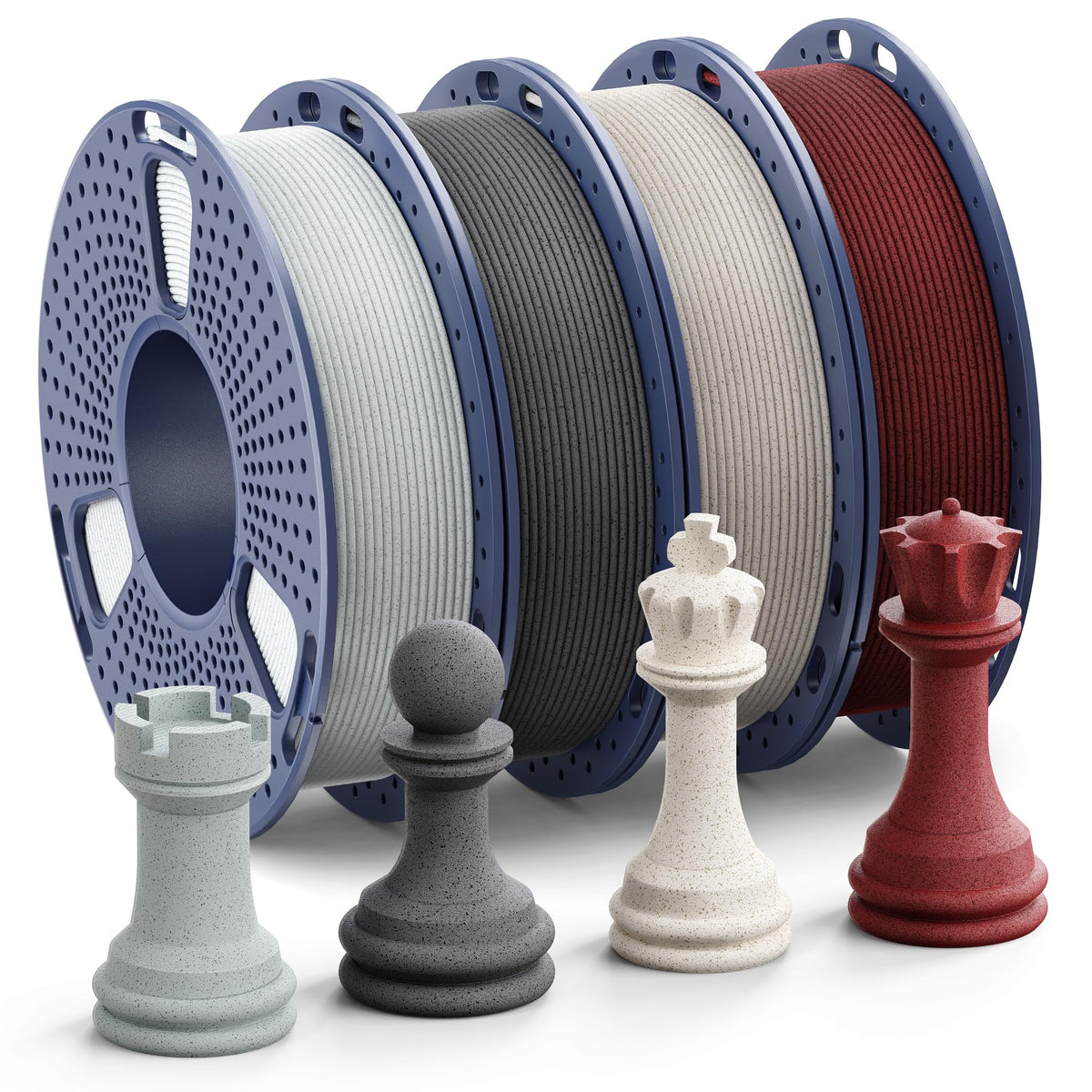250g PLA Filament 1.75mm Bundle, SUNLU 3D Printer Filament Neatly Wound, Individually Vacuum Packed, 250g Spool, 8 Rolls, White+Red+Orange+Yellow+Green+Blue+Cyan+Purple