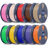 SUNLU 3D Printer Filament Bundle, PLA Plus Filament 10KG 1.75mm, Neatly Wound Filament for Most 3D Printer, 10 Colors, 1kg Spool, Black+White+Grey+Green+Blue+Grassgreen+Bluegrey+Pureyellow+Red+Orange