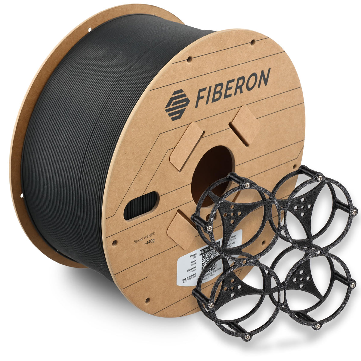 Polymaker Fiberon PA6-CF20 Carbon Fiber Nylon Filament 1.75mm Black 0.5kg, Fiberon PA6-CF20 Nylon Warp Free 1.75mm 3D Printing Filament