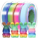 PINBALL Silk Rainbow PLA 3D Printer Filament 1.75mm Shiny Multi-Color Changing Filament 3D Printing PLA Filament Dimensional Accuracy +/- 0.02mm 500g*4 Silk Rainbow