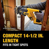DEWALT 20V MAX XR Reciprocating Saw Cordless, Brushless, Compact,Variable Speed, Pivoting Head, LED Light, Tool Only (DCS367B)