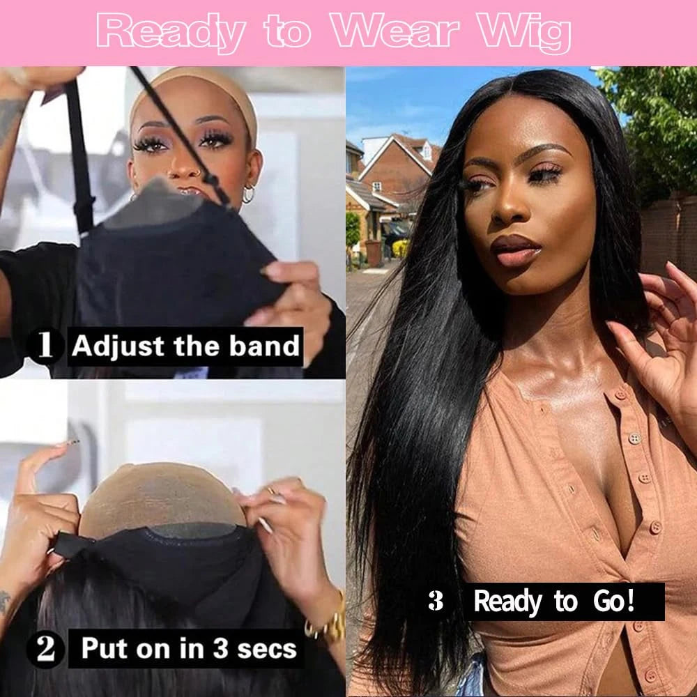 40 42 Inch Bone Straight Human Hair Wigs 13x4 13x6 HD Lace Frontal Wigs
