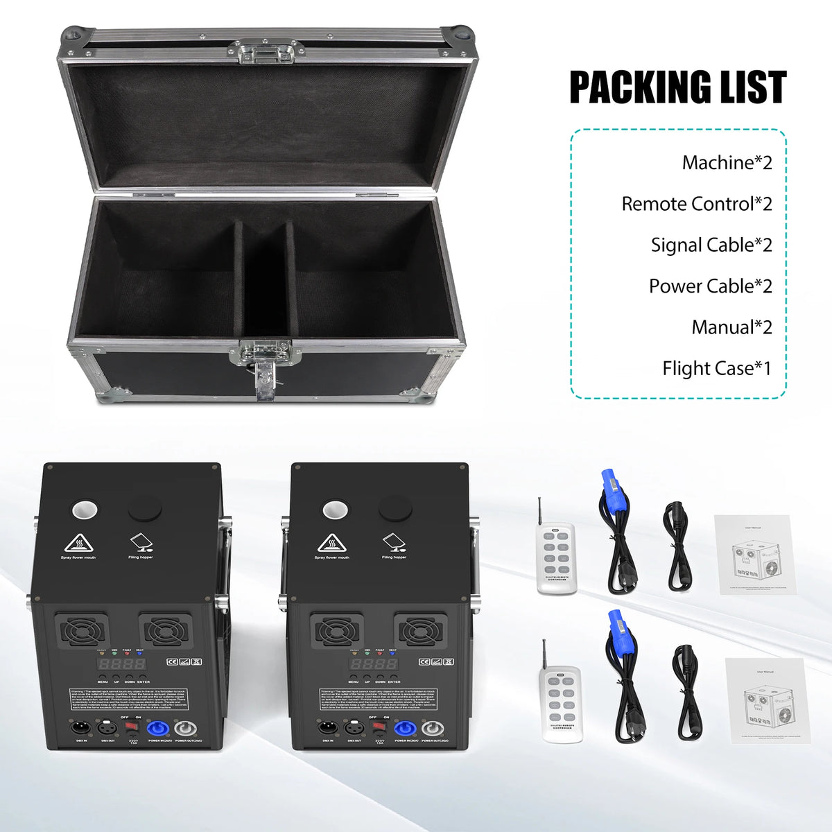 Fieryzeal 700W Cold Sparks Machine with Flightcase Indoor/Outdoor Electronic Flower Spraying Machine DJ Party Firework Machine