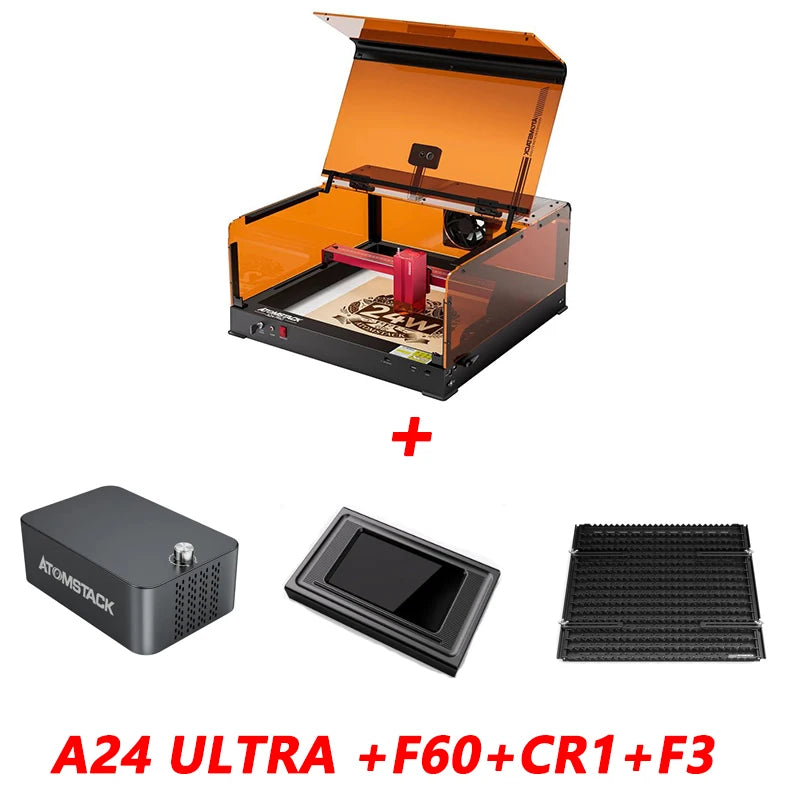 Atomstack A24 X24 Ultra 120W Laser Engraver With Protective Box Cnc Wood Acrylic Glass Marble Water Cup Ring Laser Cutters