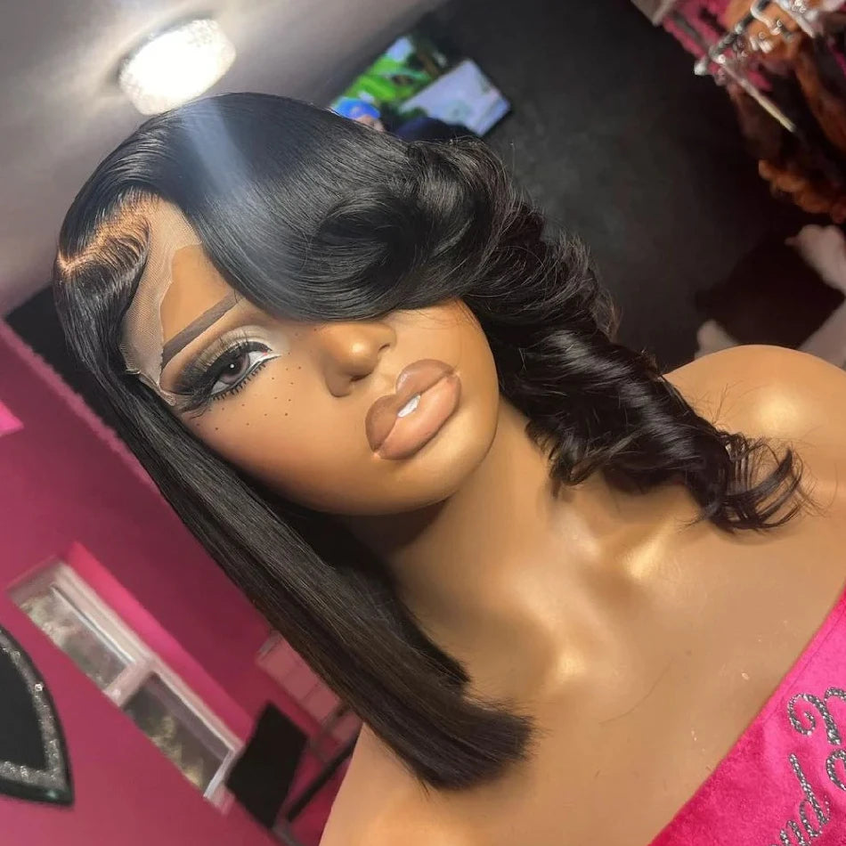 13x4 HD Transparent Lace Front Wigs Pre Plucked 250 Density Brazilian