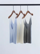 2026 Early Fall Deep V-Neck Knit Halter Sleeveless Wool Base Layer Top, Solid Color Versatile Pullover Innerwear