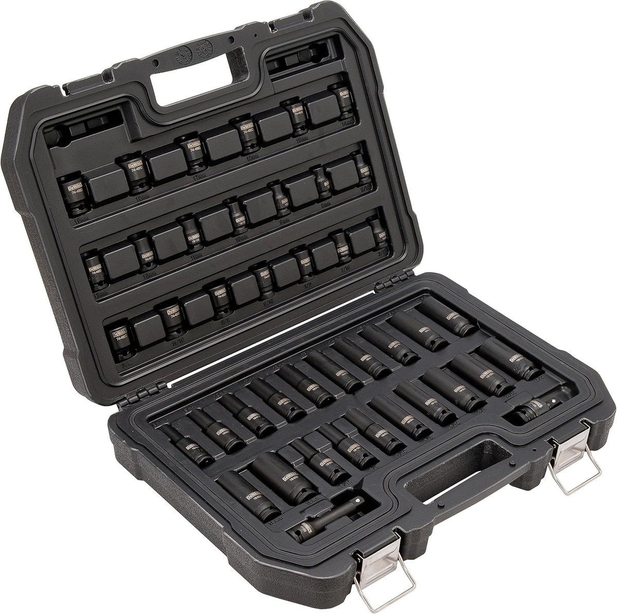 DEWALT Impact Socket Set, Combination, SAE/MM, 3/8-Inch Drive, 42-Piece (DWMT19248)