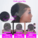 13x6 HD Transparent Bone Straight Lace Front Wig Brazilian Human Hair 30 40 Inch 200% Density 13x4 Lace Frontal Wigs Pre Plucked For Black Women 360 Lace Wig