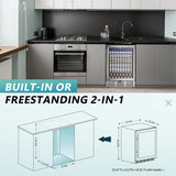 Beverage Refrigerator 24Inch 180 Can Built-in Beverage Cooler Under Counter Beer Fridge Soda Water Wine For Kitchen Bar Office