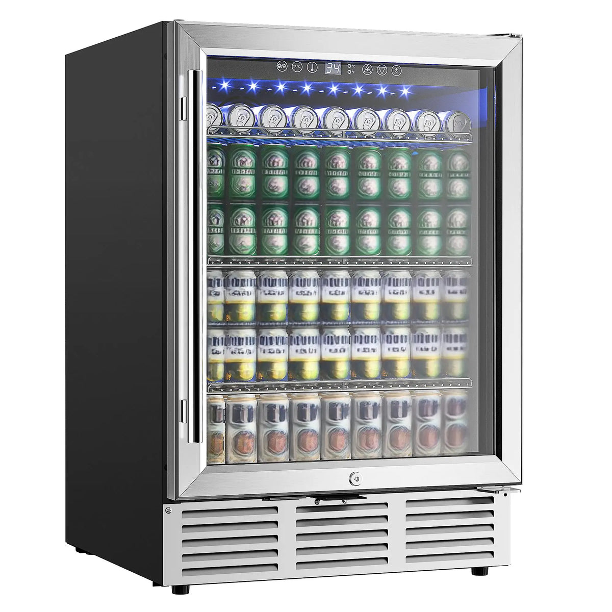 Beverage Refrigerator 24Inch 180 Can Built-in Beverage Cooler Under Counter Beer Fridge Soda Water Wine For Kitchen Bar Office