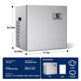 Commercial Ice Maker 300LBS Ice Storage Bin, Adjustable Steel Feet, Commercial Ice Maker Machine Head 580 LBS/24h, 132 Ice Cubes
