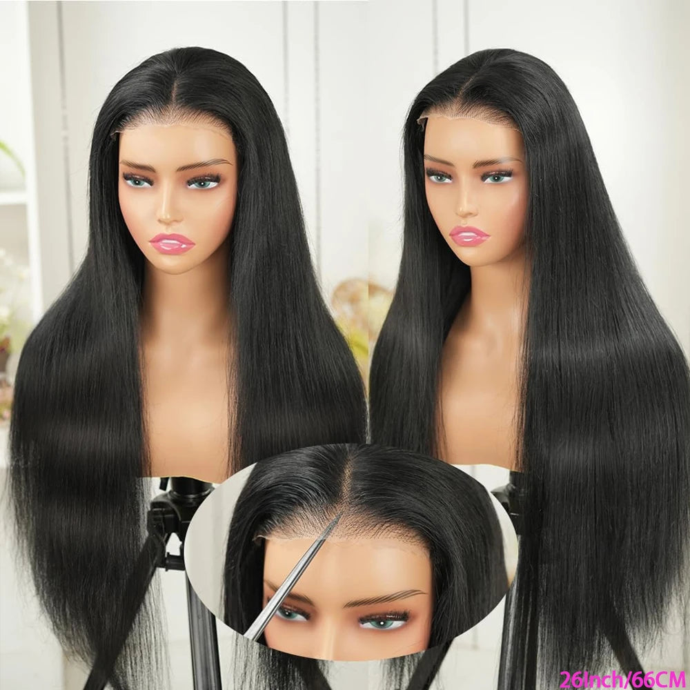40 42 Inch Bone Straight Human Hair Wigs 13x4 13x6 HD Lace Frontal Wigs