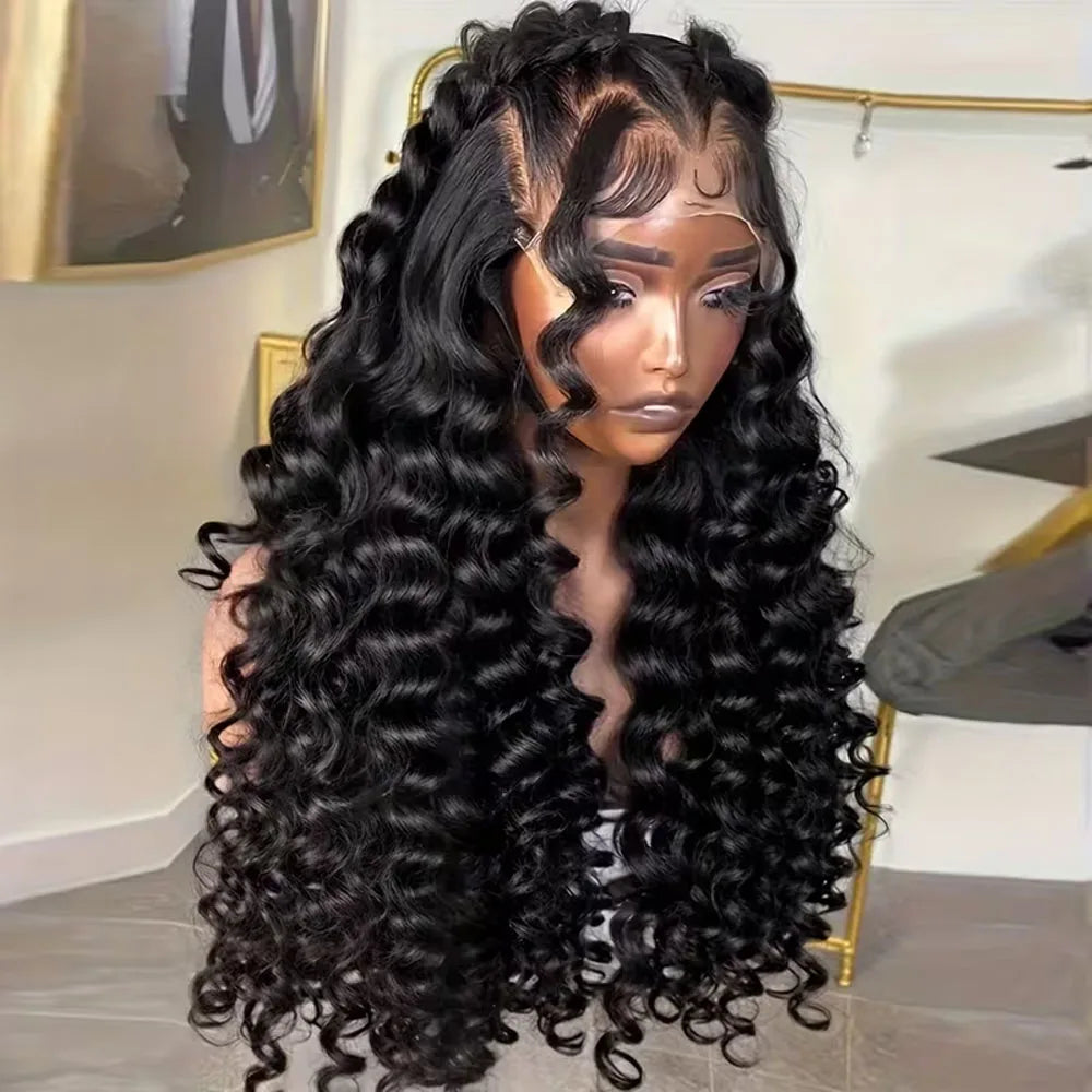 250 Density Water Wave 13x4 HD Lace Front Human Hair Wigs 360 Pre Plucked 13x6 13x4 5x5 Curly Lace Frontal Wigs For Women