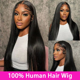 100% Malaysia Human Hair 13x6 Bone Straight Lace Front Human Hair Wigs