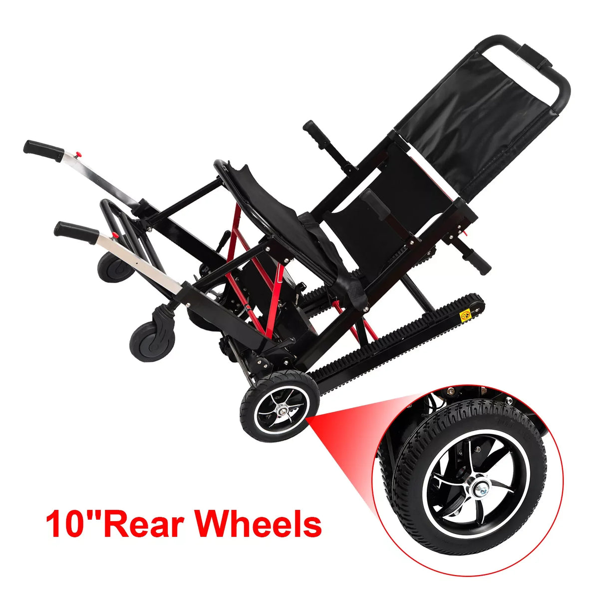 Electric Stair Climbing Chair Foldable Emergency Stair Lift Wheelchair Battery Operated for Elderly Disabled 440 lbs Max Load