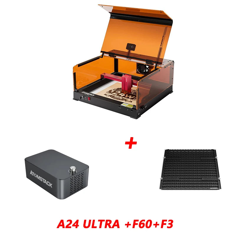 Atomstack A24 X24 Ultra 120W Laser Engraver With Protective Box Cnc Wood Acrylic Glass Marble Water Cup Ring Laser Cutters