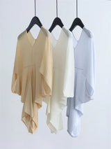 2026 new model - simple fabric with pleated irregular bottom hem. Lightweight, loose and comfortable.