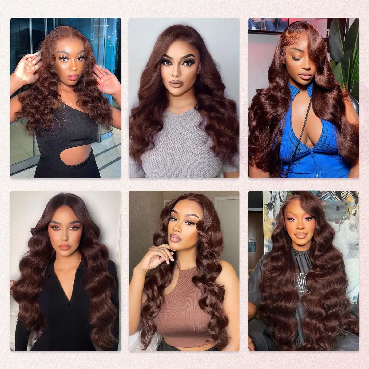 34 Inch Body Wave Chocolate Brown Lace Front Wigs Human Hair Pre Plucked