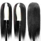 Straight V Part Wig Human Hair Glueless Brazilian Bone Straight Human Hair Wigs for Women V Part No Glue Wigs On Sale 30 36inch