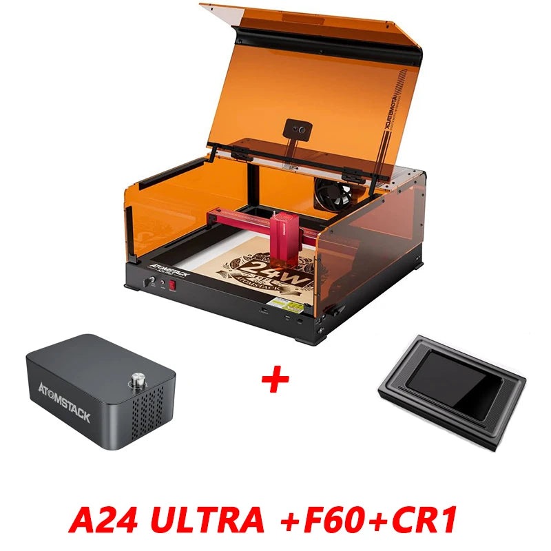 Atomstack A24 X24 Ultra 120W Laser Engraver With Protective Box Cnc Wood Acrylic Glass Marble Water Cup Ring Laser Cutters