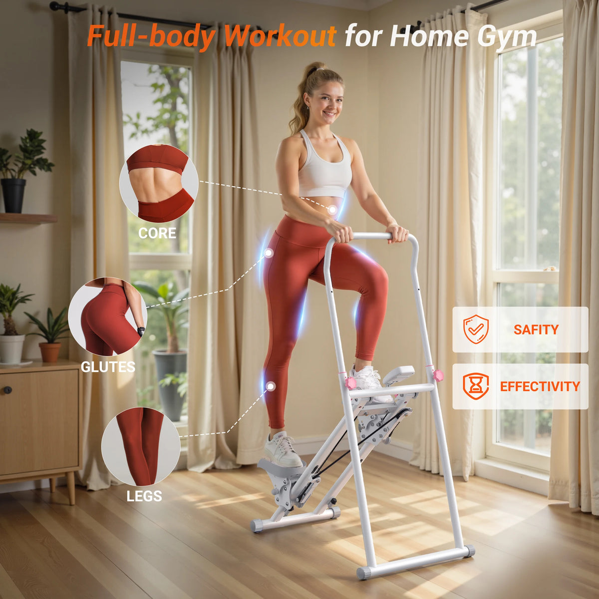 MERACH Stair Stepper for Home Gym Exercise New Version Vertical Climber Machine Full-Body Workout Compact Folding Cardio Stepper