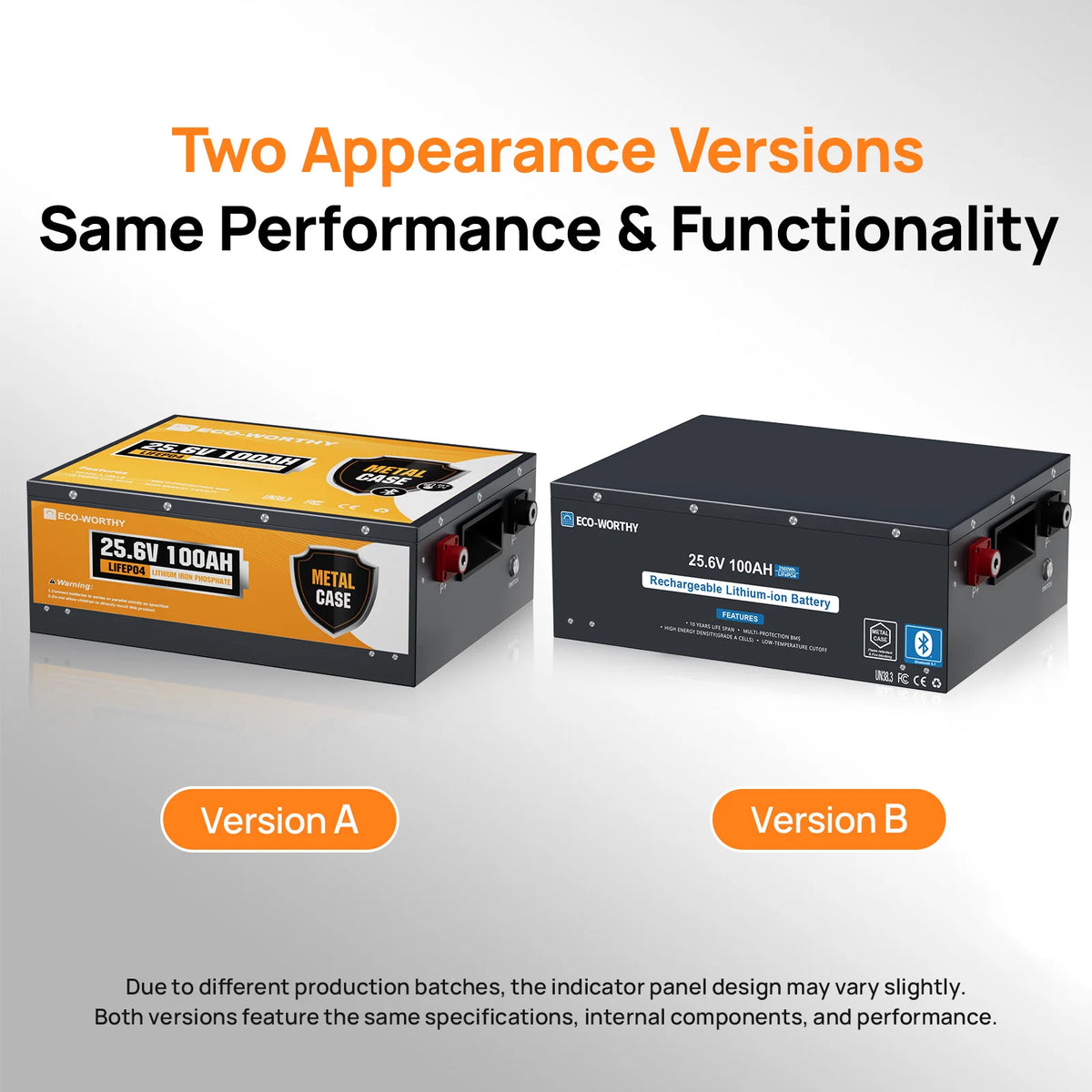 ECO-WORTHY 24V 100Ah Metal Case LiFePO4 Lithium Battery with BT 5.1 with Low-Tem Protection, Max. 2560W for Off-Grid